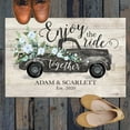 thumbnail image 2 of Personalized Planet 27x18 Enjoy the Ride Together Vintage Pickup Truck Personalized Doormat on Durable Indoor Outdoor 1/4" Thick Low Profile Mat with Non Slip Rubber Backing, 2 of 7