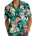 thumbnail image 5 of Tropical Cat Golfer Hawaiian Shirt For Men Floral Cat Mens Hawaiian Shirts Short Sleeve Button Down Shirt Men, 5 of 7