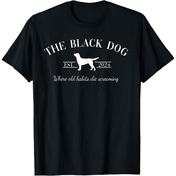 Retro Black Dog Club Old Habits Est. 2024 T-Shirt
