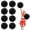 Black, variant on 10 Pcs Cheerleading Pom Poms- Cheerleader Pompoms With Finger Holes-Fit For Team Spirit Sports Dance Cheering.