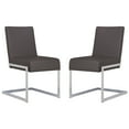 thumbnail image 3 of Casabianca Home Fontana Set of 2 Polyurethane Leather Dining Chairs - Gray, 3 of 4