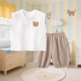thumbnail image 6 of Bovxnpu Girls' Short Sets Kids Summer Cotton Solid Sleeveless Crew Neck Tank Top + Shorts 2-Piece Sets Summer Outfits, 6 of 6