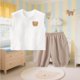 thumbnail image 3 of Conjunto de Pantalones Cortos de Verano para Niños Bordado Oso sin Mangas con Color Bloque Fondo Suave, 3 of 5