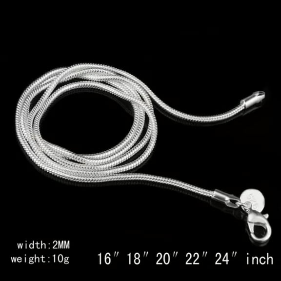 GKNET Solid Silver Snake Chain Men's Women's Necklace 40.6-61cm #66 —-2MM 20 Zoll