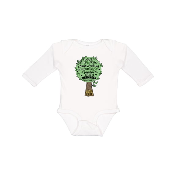 Inktastic Fruit of the Spirit Bible Quote Boys or Girls Long Sleeve Baby Bodysuit