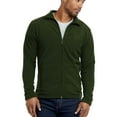 thumbnail image 3 of Men's Full-Zip Polar Fleece Jacket, Dark Green XL, 1 Count, 1 Pack, 3 of 7