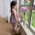 thumbnail image 6 of Uccdo 2Pcs Toddler Little Girls Loose Cami Pants Outfits Summer Floral Strap Crop Top Long Pants 3-8T, 6 of 6