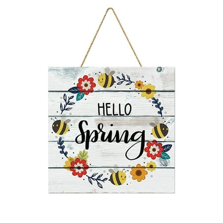 

KI-8jcuD Spring Decorations for Home Spring Wreath Hellowelcome Logo Wooden Signboard Front Door Porch Home Decoration Wall Decoration 30Cm/11.8In Vintage Easter Decorations Chandelier Crystals Repl