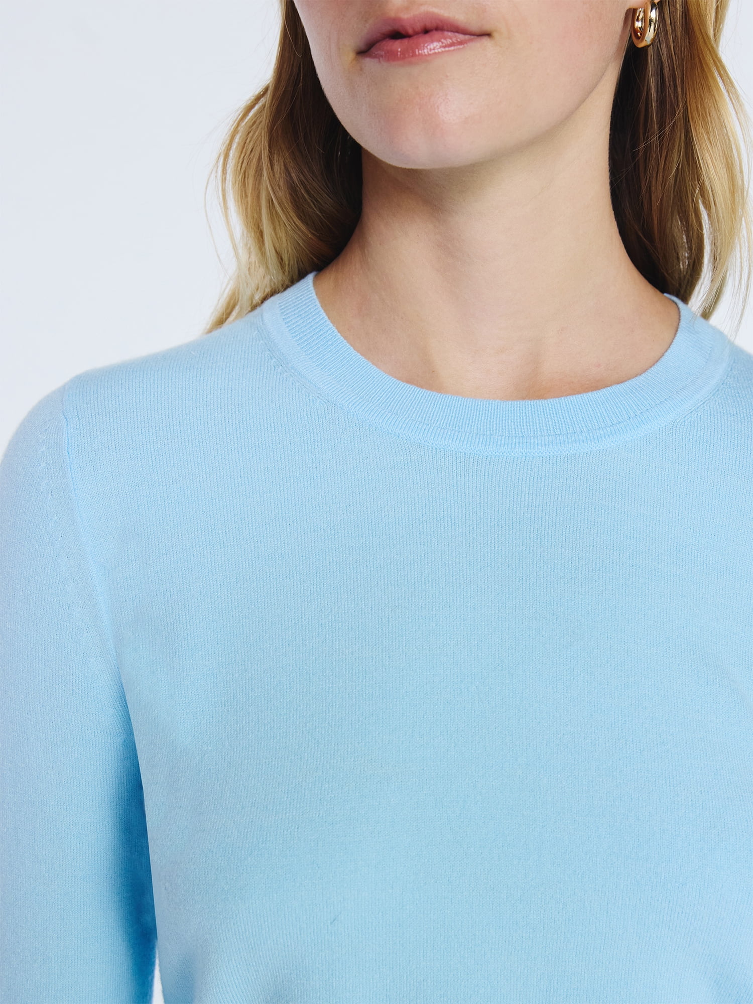 Free Assembly Women's and Women's Plus Cozy Yarn Crewneck Sweater with Long Sleeves, Lightweight, Sizes XS-4X