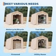 thumbnail image 4 of EastVita 6x6FT Outdoor Portable Storage Shed with Roll-Up Door Vent Khaki, 4 of 7