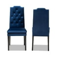 thumbnail image 2 of Baxton Studio Dylin Modern and Contemporary Navy Blue Velvet Fabric Upholstered Button Tufted Wood Dining Chair Set of 2, 2 of 7