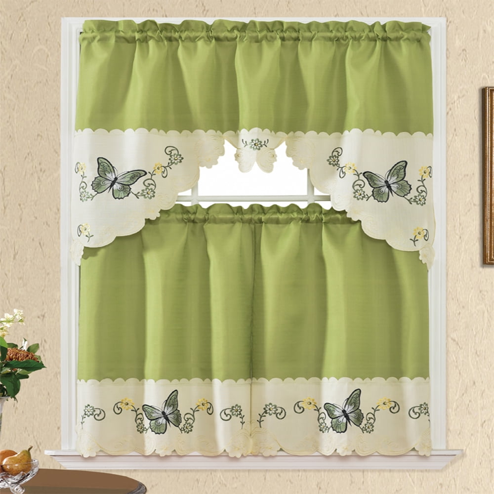 Blair Kitchen Curtain (Sage/Gold)