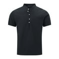 thumbnail image 3 of XIYON Men's Polo Shirt Men Short Sleeve Shirts Casual Solid Holiday Shirts Tops Fashion Casual Classic Collared Golf Shirts Polo Shirts For Men, 3 of 5