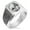 Silver, variant on Stainless Steel Death Zombie Skull Needle Stripe Pattern Biker Style Polished Ring