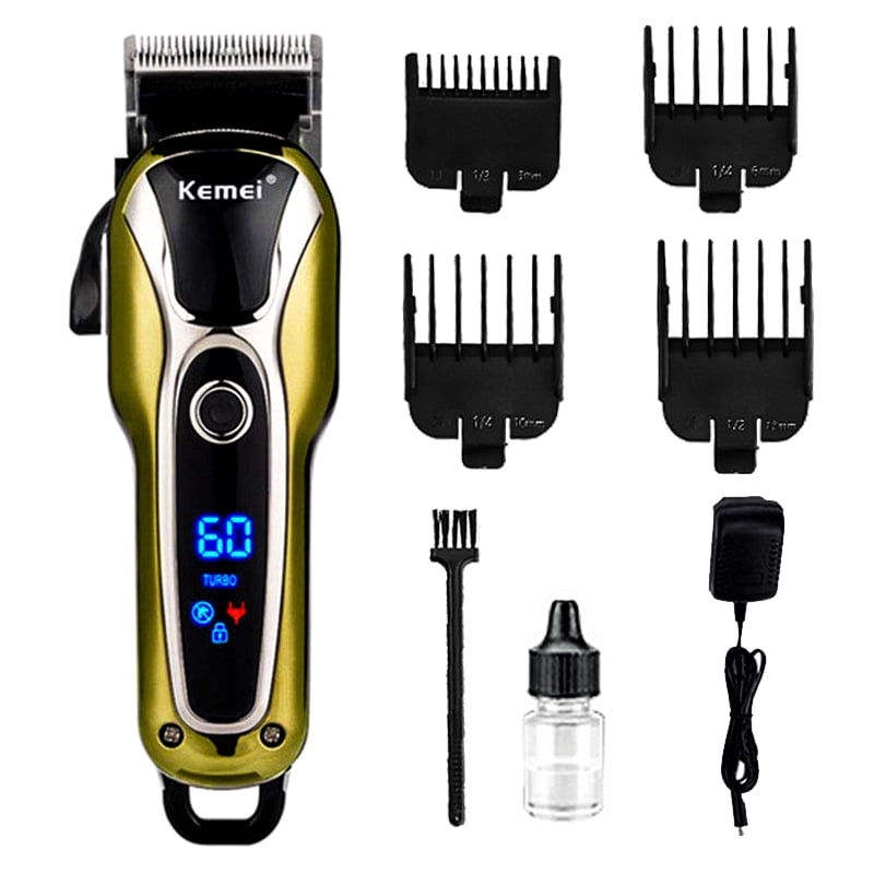 Kemei Professional Hair Clipper Electric Cordless Hair Trimmer Kit 0.5 ...