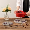 thumbnail image 6 of SKYSONIC Floral Hummingbird Pot Holders Trivets, 2 Pcs Heat Resistant Trivets,Vintage Flower Ethnic Cotton Thread Weave Mats for Hot Pads Pans Pot Bowl Teapot for Kitchen Decor, 6 of 7