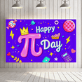 thumbnail image 6 of Colorful Pi Day Themed Banner with Crown Candy Cupcake and Math Elements Backdrop for Party Photography Props Classroom Decorations Festival Celebrations, 6 of 8