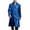 Blue, variant on Men's Leather Jacket Fashion Double Breasted Buttons Long Sleeve Trench Coat Casual Solid Color Long Jackets 3XL