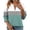 Green, variant on 3/4 Sleeve Tops for Women Color Block V Neck Tunic Shirts Trendy Quarter Zip Casual Blouse Summer Spring Clothes