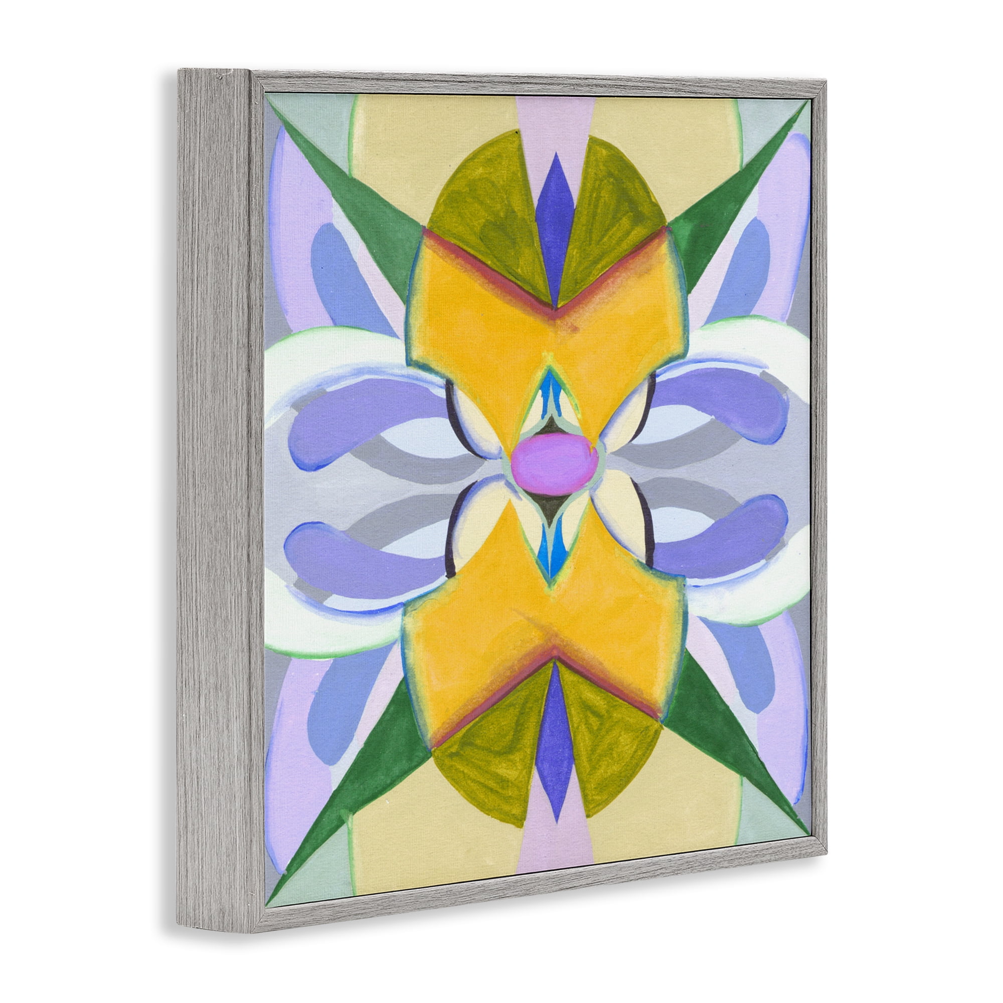 Stupell Industries Revival Kaleidoscope Symmetry Gray Framed Giclee Art, design by Melissa Wang