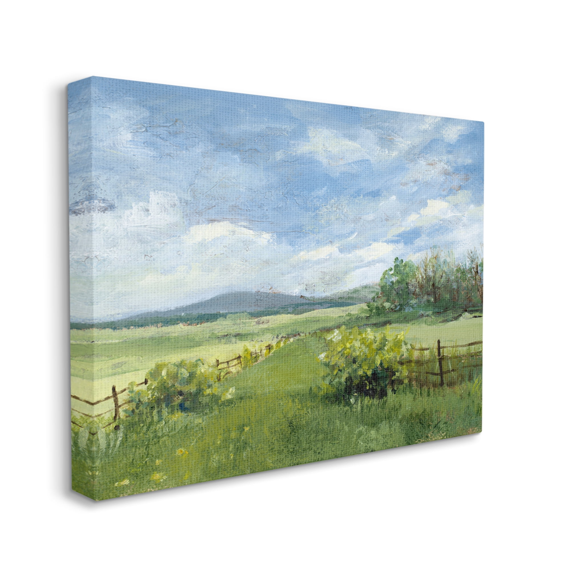 Stupell Industries Countryside Landscape Painting Nature Painting Gallery Wrapped Canvas Print Wall Art, 30 x 24