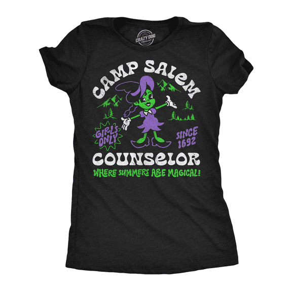 Womens Funny T Shirts Camp Salem Counselor Sarcastic Halloween Graphic Novelty Tee For Ladies Womens Graphic Tees