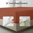 thumbnail image 4 of Kotton Culture 1000 TC Egyptian Cotton King Size 16" Deep Bed Sheet Set Terracotta Color, 4 of 5