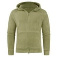 thumbnail image 4 of MHFRRA Chaqueta con Capucha Informal para Hombre, Forrada para Exteriores, Otoño E Invierno Verde claro, 4 of 8