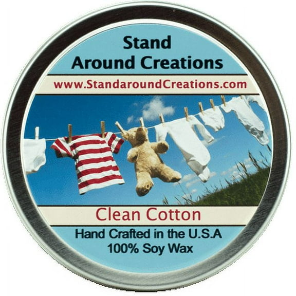 CLEAN COTTON TIN 8-OZ. ALL NATURAL SOY CANDLE