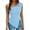 Light Blue, variant on Bosfbaoi Tank Tops for Women, Asymmetric Cutout Sleeveless Tops, Slim Fit Wrap Blouses with Diagonal Hem for Streetwear and Edgy Styling