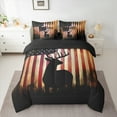 thumbnail image 2 of Manfei Retro American Flag Twin Bedding Sets 7-Piece, Jungle Deer Elk Print Bedding Comforter Set, Rustic Farmhouse Animal Reversible Sheet Sets, Breathable Home Decor, 2 of 7