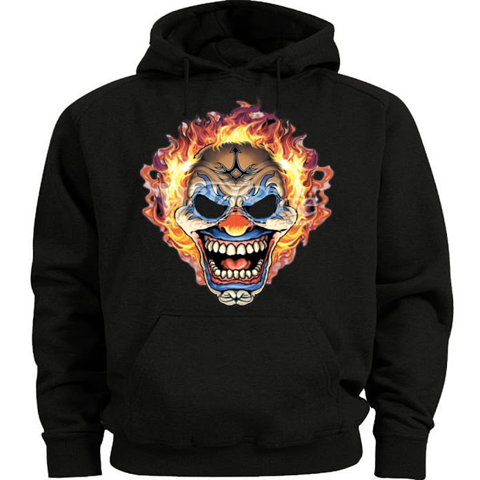 Evil clown hoodie sweatshirt for men scary clown decal hooded sweat shirt 