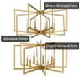 thumbnail image 2 of Kira Home Glam 27" 8-Light Modern Gold Chandelier, Mid-Century Geometric Gold Hanging Light with Open Frame, Cool Brass, 2 of 8