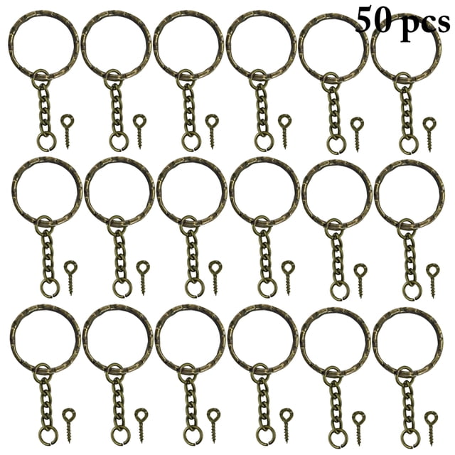 50PCS Split Ring Metal DIY Multi-purpose Jump Ring Loop Ring with Link Chain