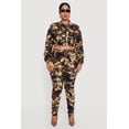 thumbnail image 3 of Women's Plus Size Side Ruched Patterned Zip Front Cropped Jacket, 3 of 5
