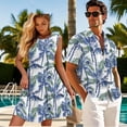 thumbnail image 2 of KUIFORTI Matching Couple Outfits Washable His and Hers Summer Outfits Quick-dry Hawaiian Palm Tree Suitable for Everyday Casual Wear 4-Way Stretch Soft and Comfortable, 2 of 7