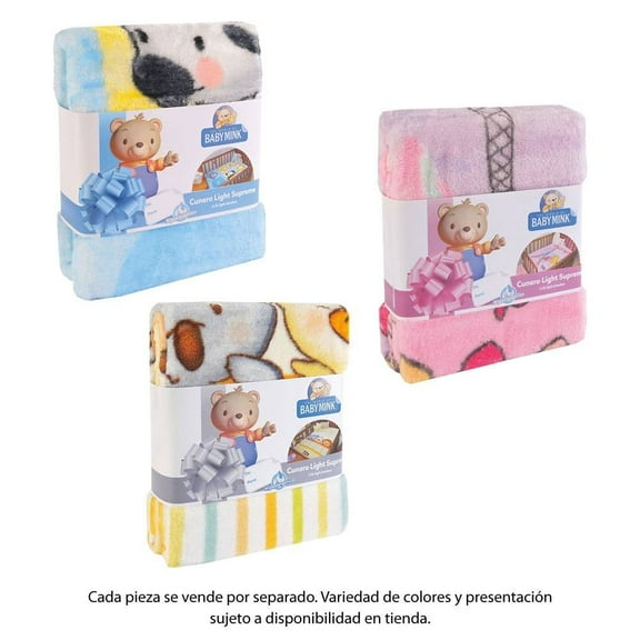 Cobertor Baby Mink Cunero Light Supreme Varios Modelos 1 Pza