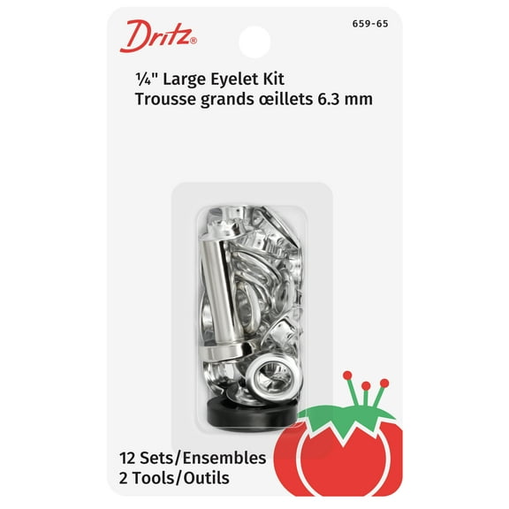 Dritz 1/4" Large Eyelets and Tool, Silver