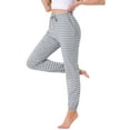 thumbnail image 4 of INSPIRE CHIC Women's Cotton Pajamas Pants Drawstring Elastic Waist Striped Lounge Yoga Bottoms with Pockets XS Grey Stripe, 4 of 5
