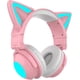 thumbnail image 1 of Cute Cat Wireless Headphones, LED Lighted Gaming Headset Bluetooth 5.0 Mode Over Ear Low Noise Headset with Microphone(Pink), 1 of 5