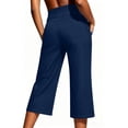 thumbnail image 7 of Lenpel Baggy Capri Jeans for Women Fashion Button Wide Leg Denim Cropped Pants Stretch Business Casual Work Capris with Pockets, 7 of 7