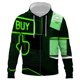 thumbnail image 1 of Sudadera con capucha y cremallera para hombre, suéter holgado de gran tamaño con impresión 3D y nueva tecnología digital, estilo urbano, primavera y otoño, 1 of 6