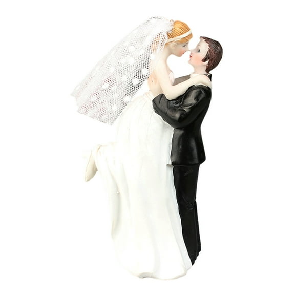 HUONA Wedding Cake Toppers Bride and Groom Resin Figurine Wedding Party Cake Decorative Figurines