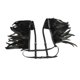 thumbnail image 5 of Chal de plumas artificiales, poncho de plumas negras, capa gótica de cuero sintético, arnés Estilo A, 5 of 9