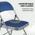 thumbnail image 3 of Ktaxon 4 Pack Folding Chairs Foldable Event Chairs with Metal Frame and Soft Fabric Cushion and Back Wedding Party Blue and Sliver, 3 of 9
