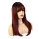 thumbnail image 3 of Peluca de cabellero rojo vino degradado negro de 20 "con flequillo, peluca resistente al calor de exterior exterior exterior natural para mujeres y Yuyangstore  Pelucas largas de pelo sintético para mujer, 3 of 8