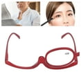 thumbnail image 2 of Magnifying Makeup Glasses, Single Lens Rotatable Fashionable Eye Make Up Glasses Cosmetic Reading Glass Folding Eyeglasses for Women Red (+2.50), 2 of 9