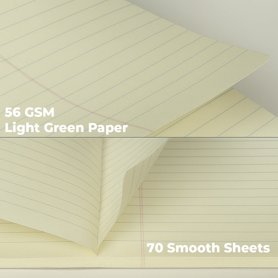 Paper Rite Premium Steno Pad Set Light Green | 70 Sheets, 6 x 9 Inches | Pack of 72