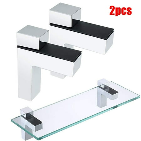 

2Pcs Glass Shelf Brackets Adjustable Wall Mounting Zinc Alloy Glass Clamp 3-22Mm