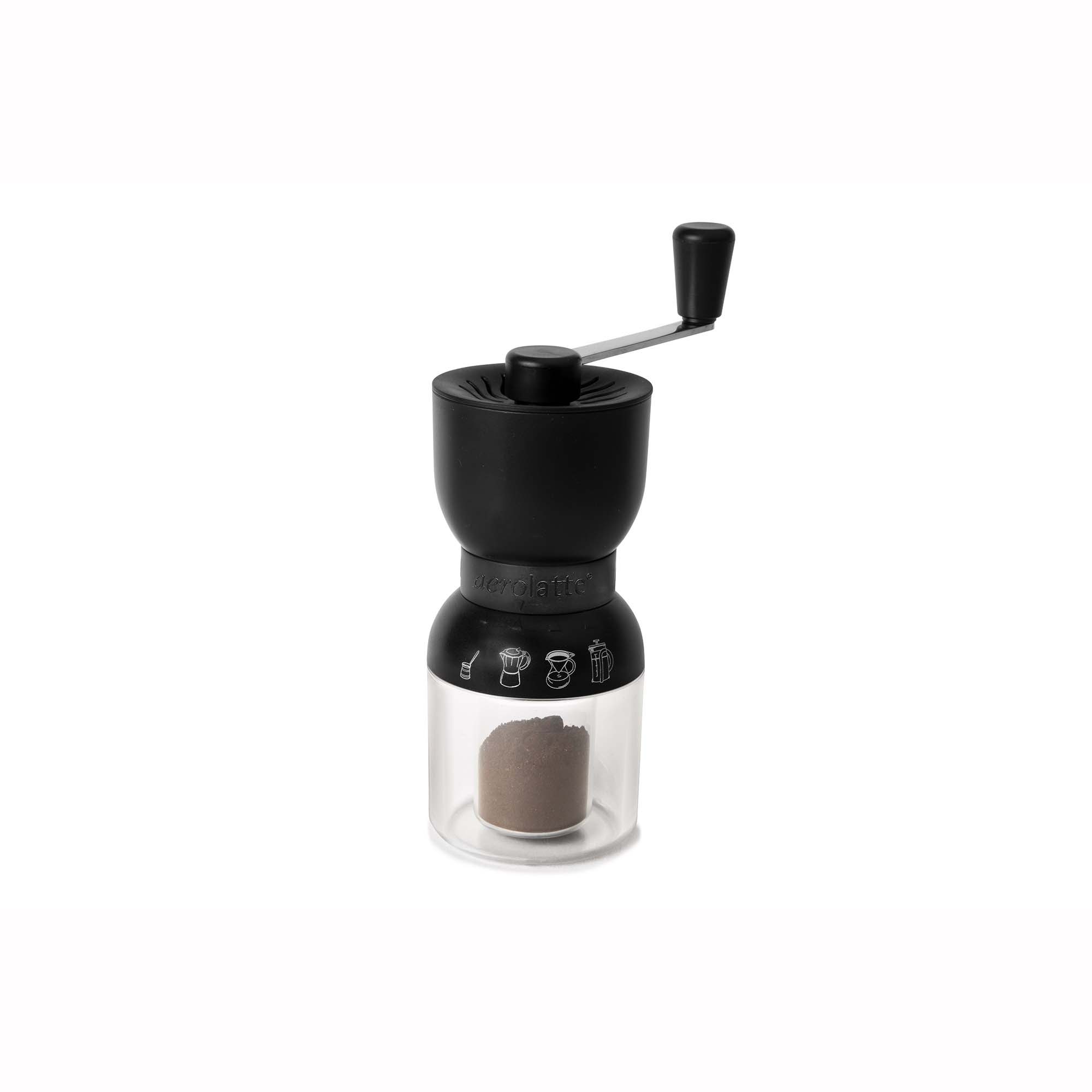 Aerolatte Precision Burr Coffee Grinder, Glass with Ceramic Mechanism, 1-Cup Capacity